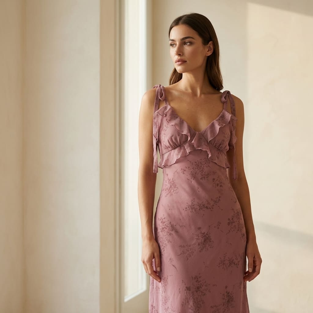 Elena — Abito Boho Chic con Volant