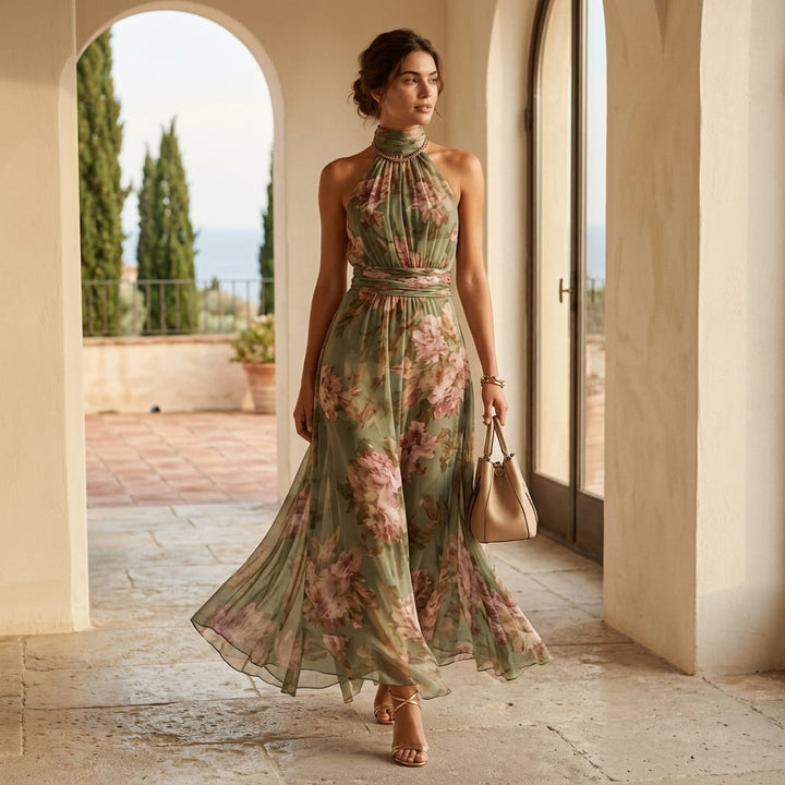 Elisa — Abito in Chiffon Floreale