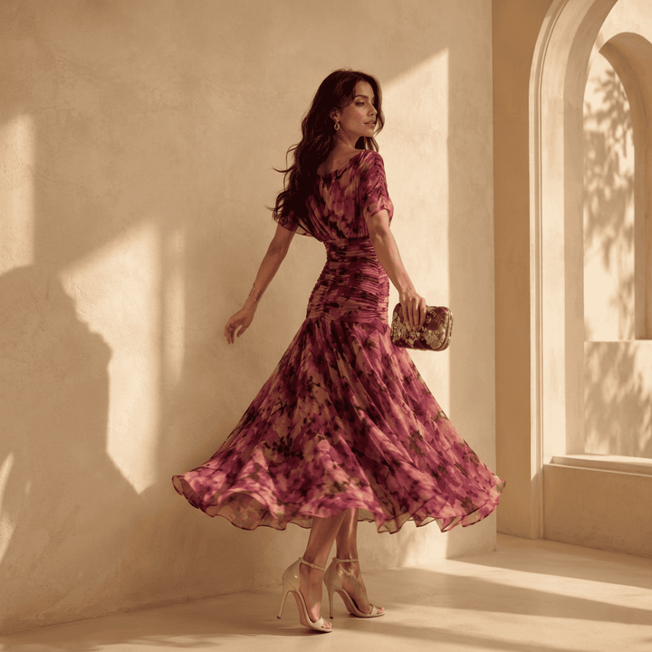 Martina  — Abito Off-the-Shoulder con Scollo Drappeggiato