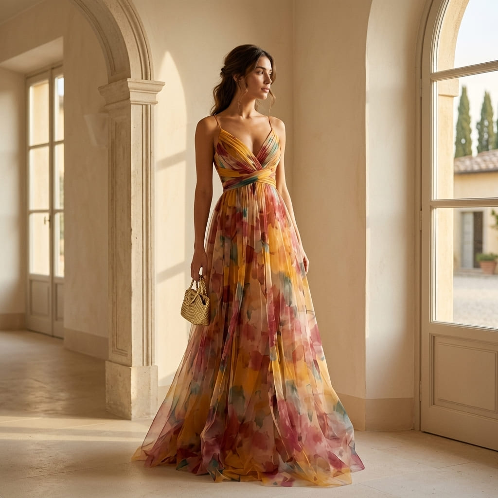 Antonella — Abito Floreale Sfumato