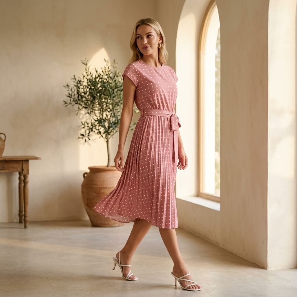 Sophia  — Abito Midi Plissettato