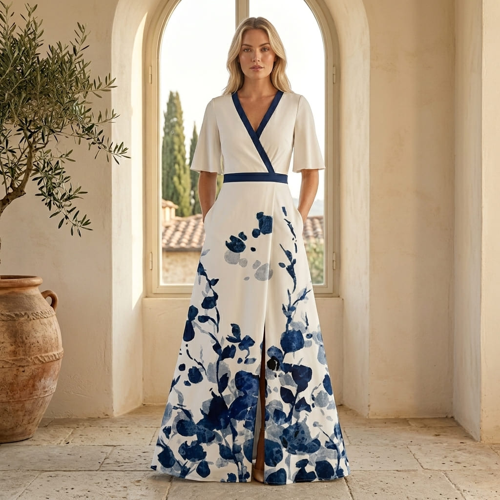 Paola — Abito Lungo Stile Kimono