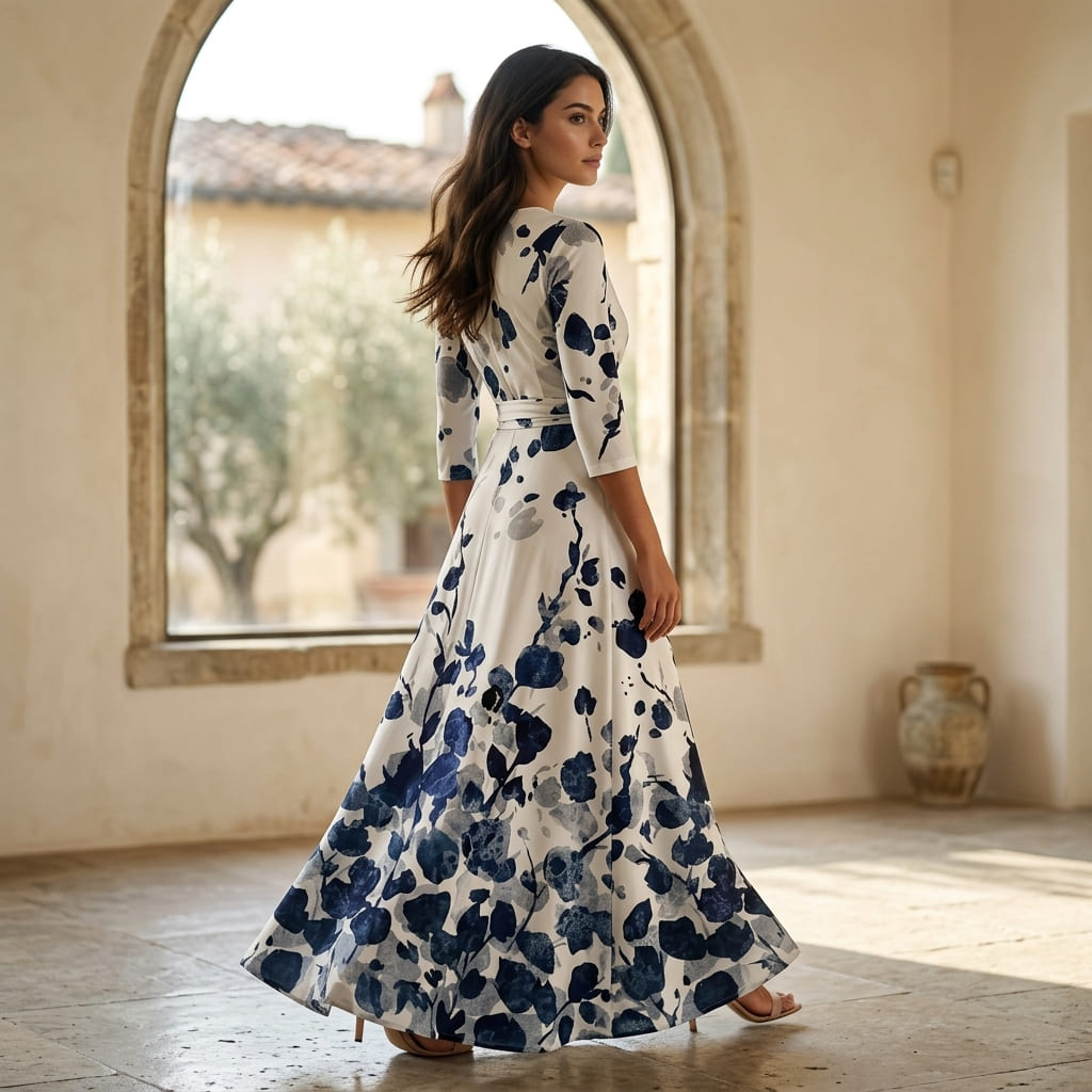 Paola — Abito Lungo Stile Kimono