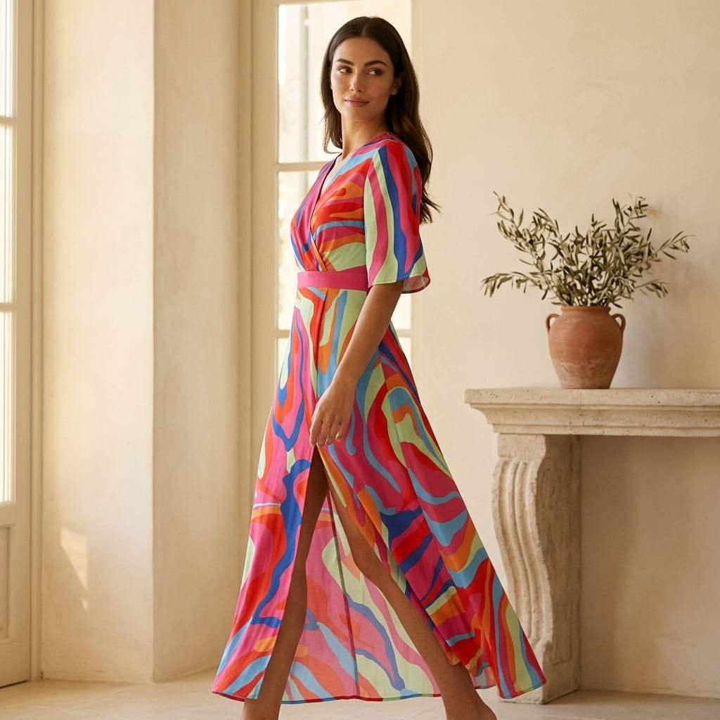 Paola — Abito Lungo Stile Kimono