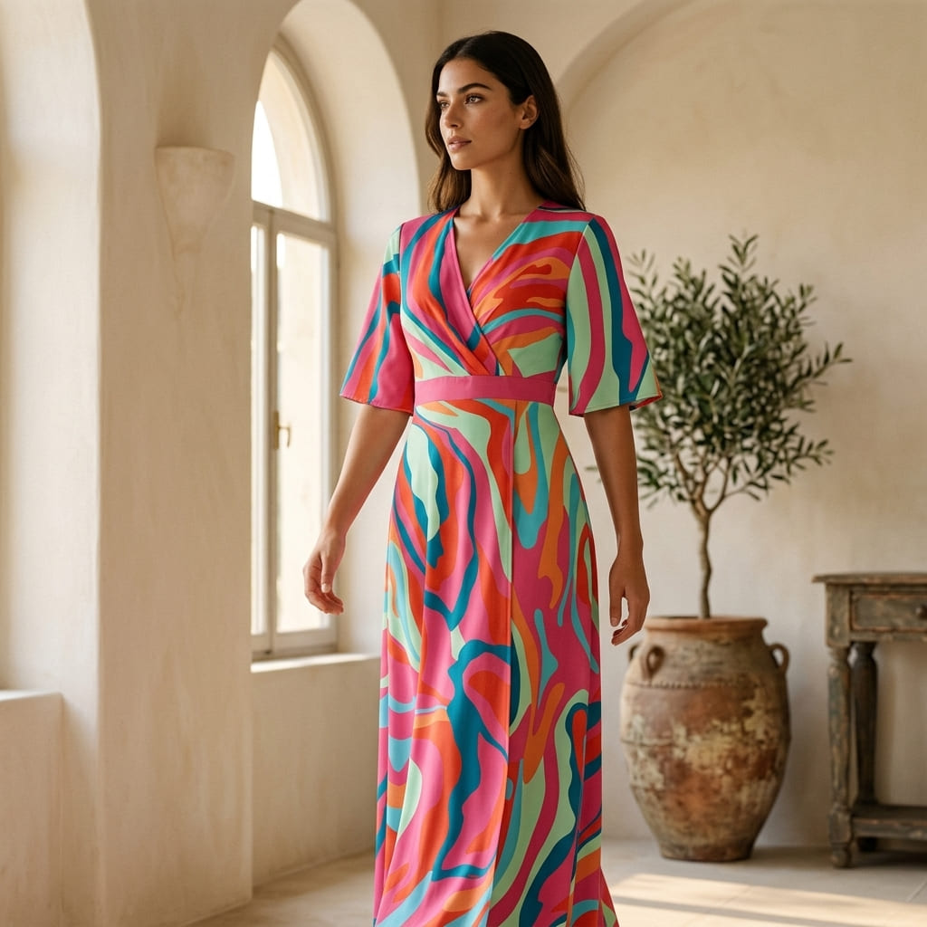 Paola — Abito Lungo Stile Kimono