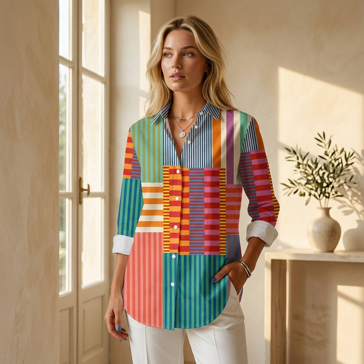 Lavinia - Camicia Artistica Color Block
