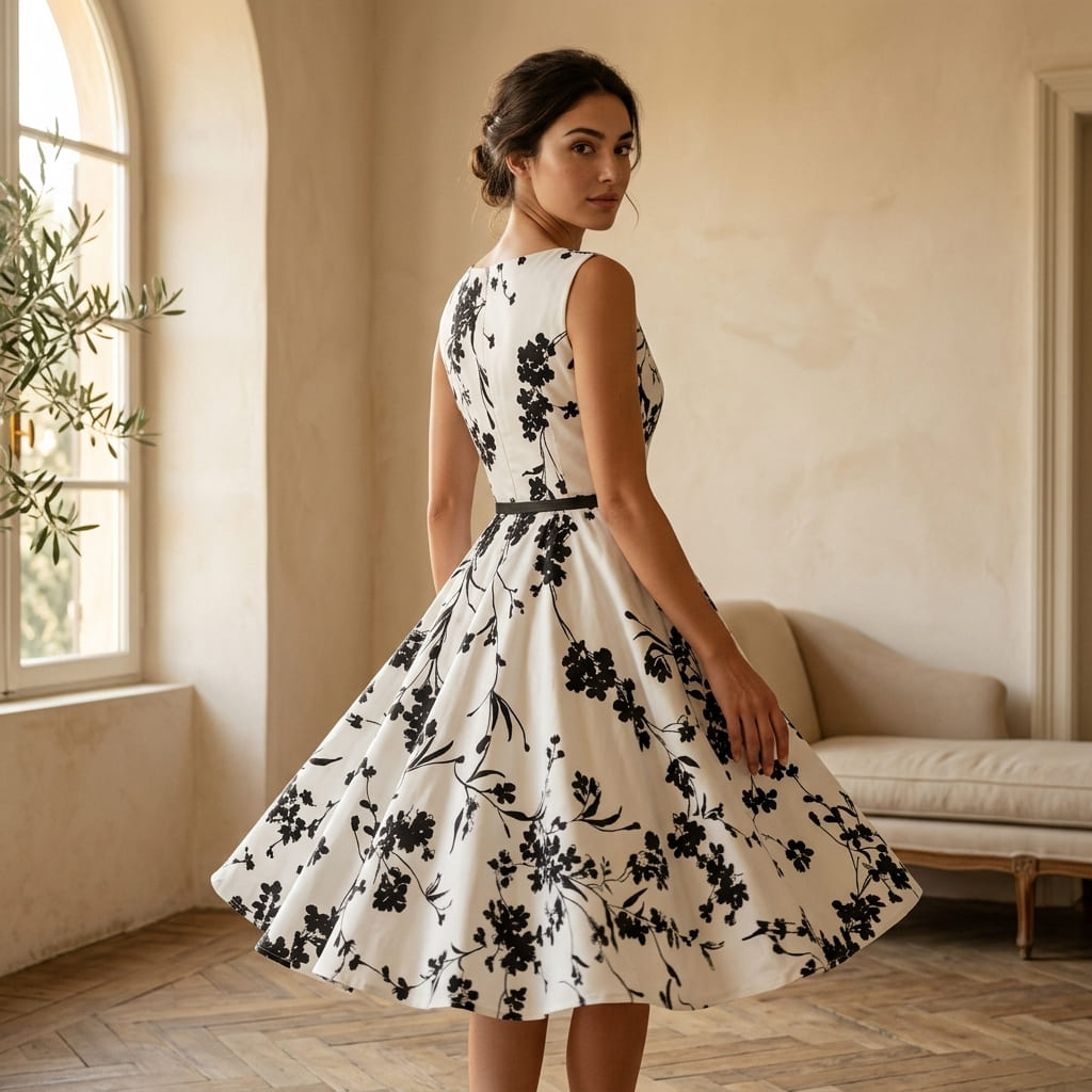 Summer Dresses Clothing Floral Robe Retro Swing Casual Vintage Rockabilly Dresses