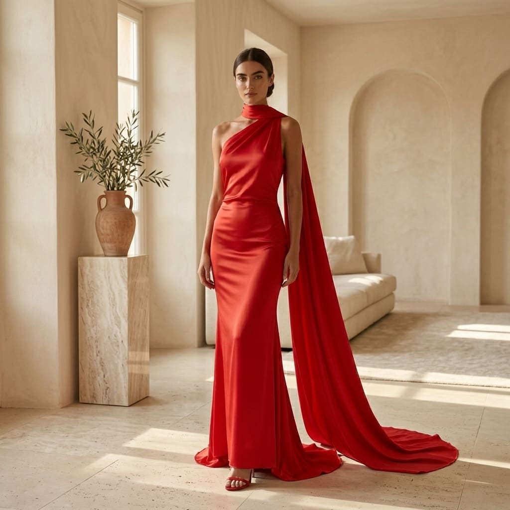 Monica— Vestito Lungo Monospalla