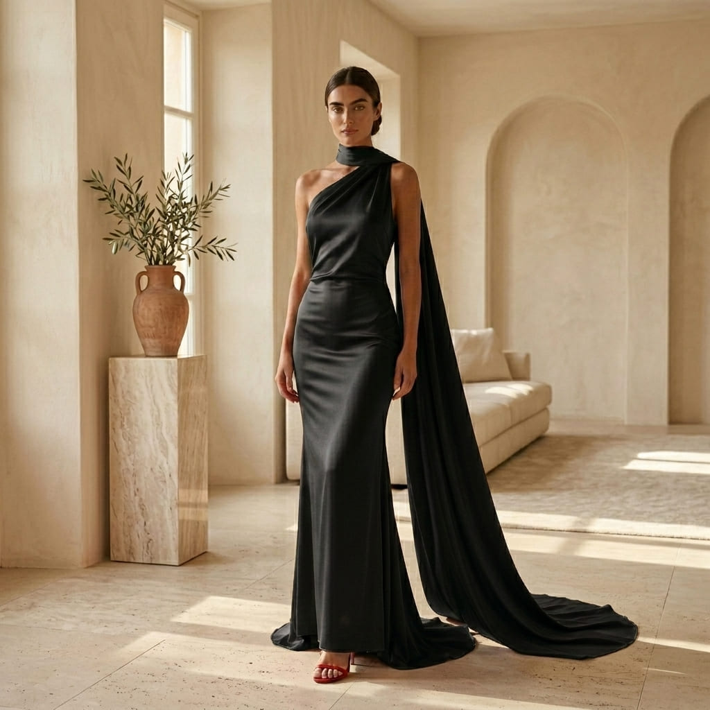 Monica— Vestito Lungo Monospalla