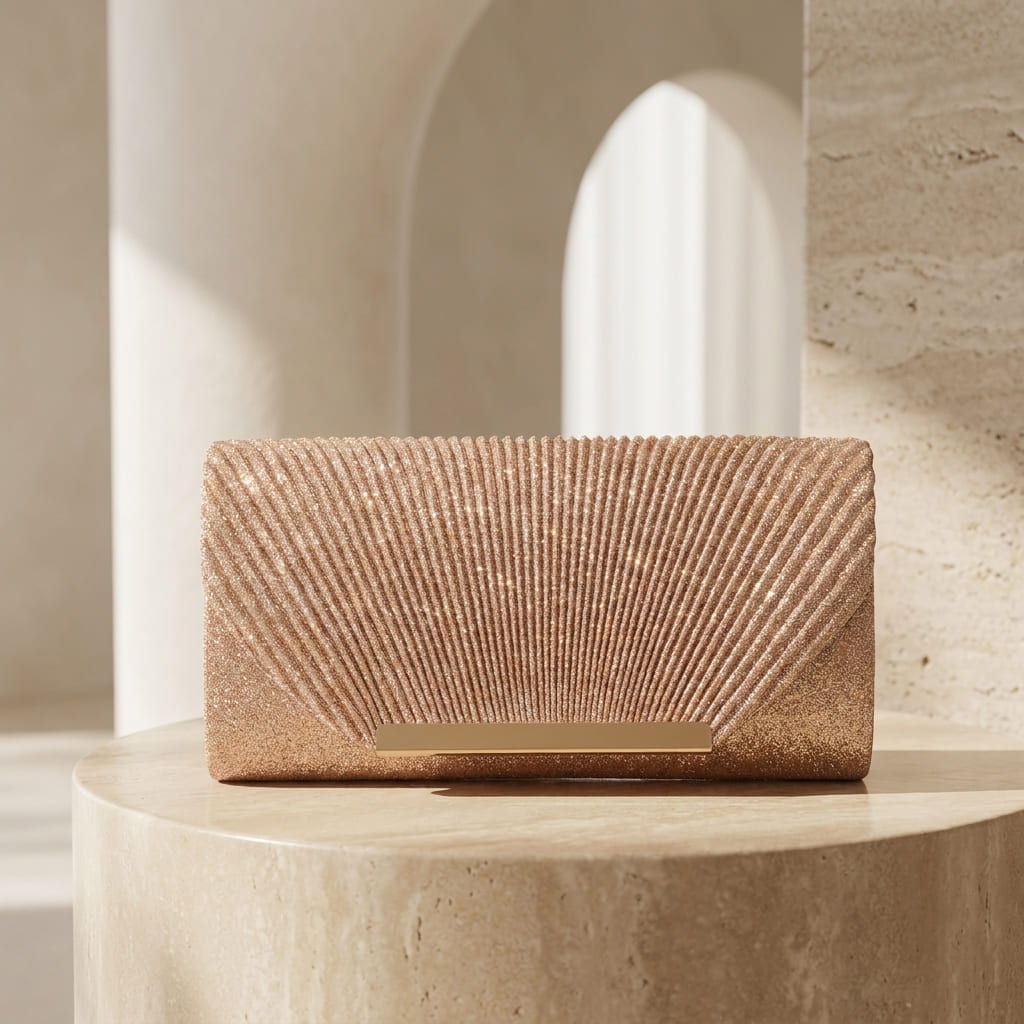 Aurora - Pochette Elegante Brillante Plissettata
