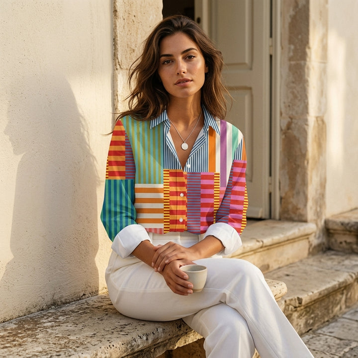 Lavinia - Camicia Artistica Color Block